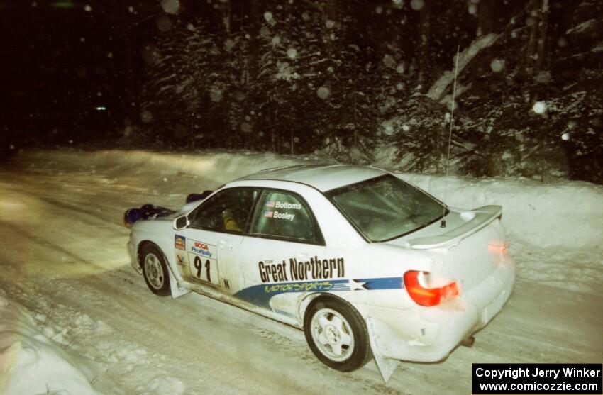 Jonathan Bottoms / Carolyn Bosley Subaru WRX on SS7 (Hunters)