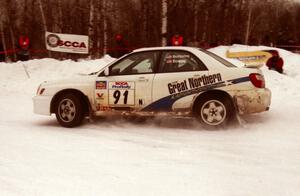 Jonathan Bottoms / Carolyn Bosley Subaru WRX on SS12 (Meaford)