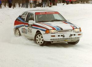 Chris Huntington / Ryan Heidcamp Mazda 323GTX on SS12 (Meaford)