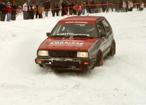 John Cirisan / Josh Hamacher VW GTI gets stuck in the fluff at a spectator location on SS12 (Meaford)