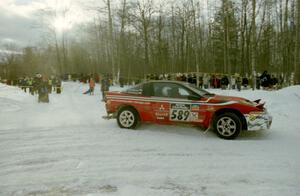 Mike Cienkosz / Yurek Cienkosz Mitsubishi Eclipse stays on the road at the spectator location on SS15 (Hungry 5 I)