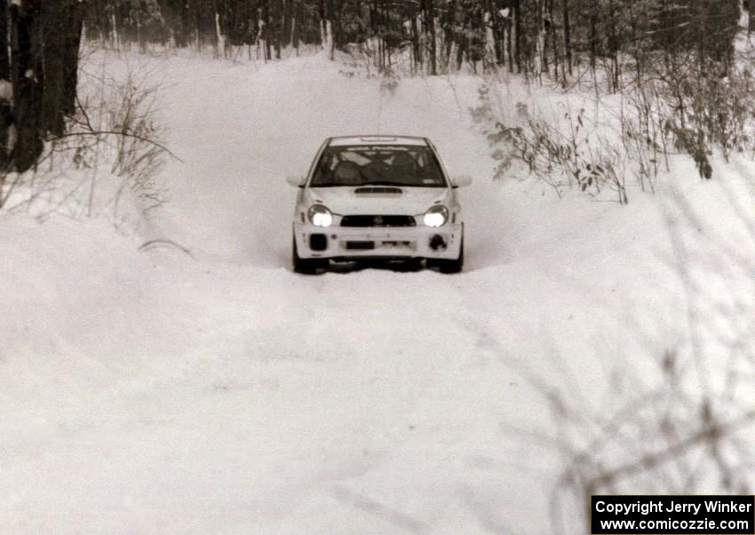 Jonathan Bottoms / Carolyn Bosley Subaru WRX on SS10 (Beechler)