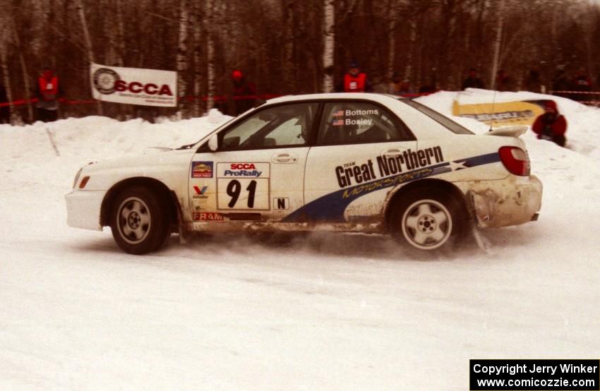 Jonathan Bottoms / Carolyn Bosley Subaru WRX on SS12 (Meaford)