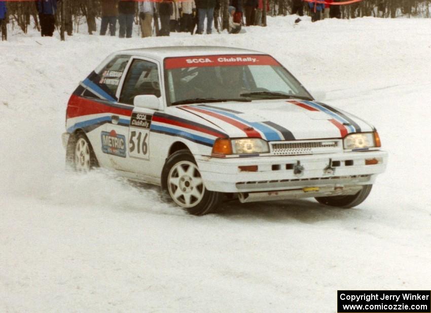 Chris Huntington / Ryan Heidcamp Mazda 323GTX on SS12 (Meaford)