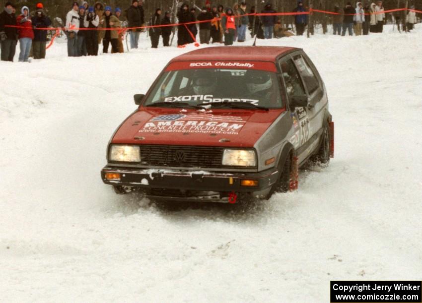 John Cirisan / Josh Hamacher VW GTI gets stuck in the fluff at a spectator location on SS12 (Meaford)