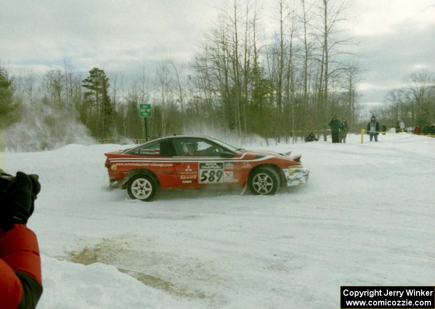 Mike Cienkosz / Yurek Cienkosz Mitsubishi Eclipse nerfs the outside bank at the spectator location on SS15 (Hungry 5 I)