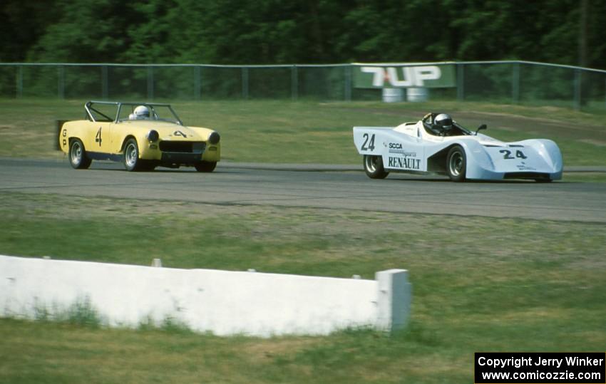 ???'s G Production MG Midget chases ???'s Sports Renault