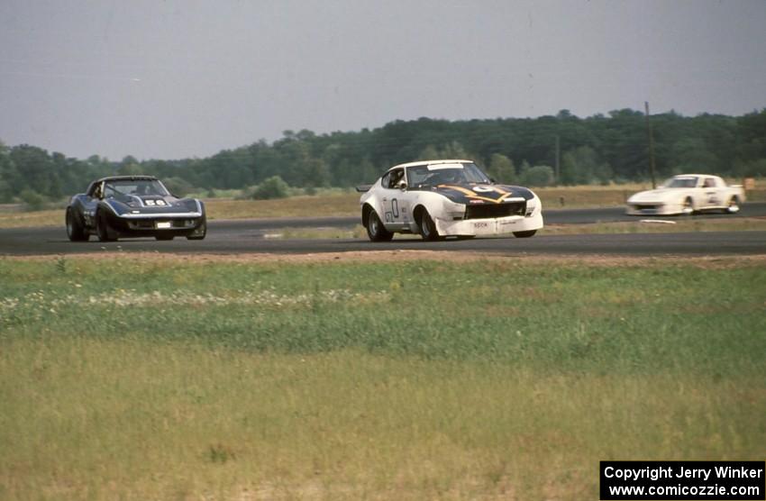 Bill Cammack's GT-2 Datsun 280Z, Bruce Gunderson's GT-1 Chevy Corvette and Glen Brown's GT-2 Mazda RX-7