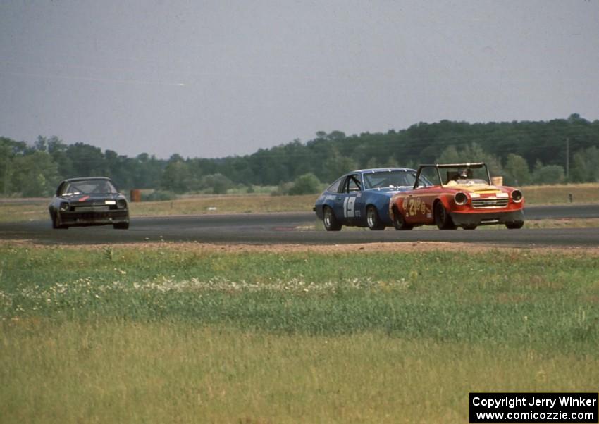 Don Haaversen's E Production Datsun 2000, Bob Lundeen's GT-2 Chevy Monza and ???'s GT-3 Ford Pinto