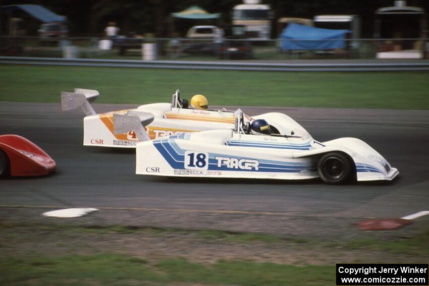 Tom Foster's and Chuck Billington's Tracer TR-2 C Sports Racers on the front row