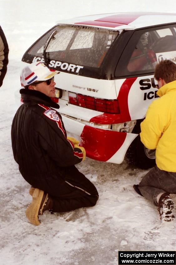 Mark Youngquist / Jerry Orr Suzuki Swift GTI gets the rear bumper re-attached