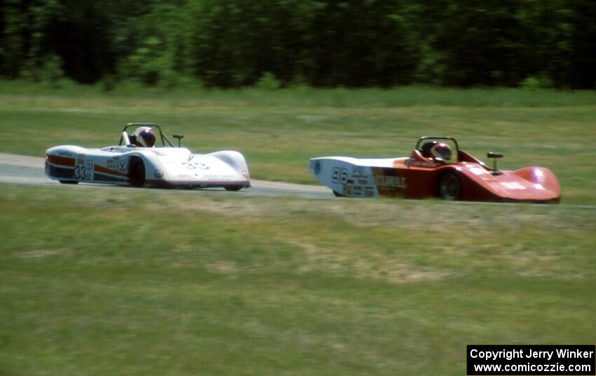 Ken Winters' Lola T-88/90 leads Randy McDaniel's Swift DB-2