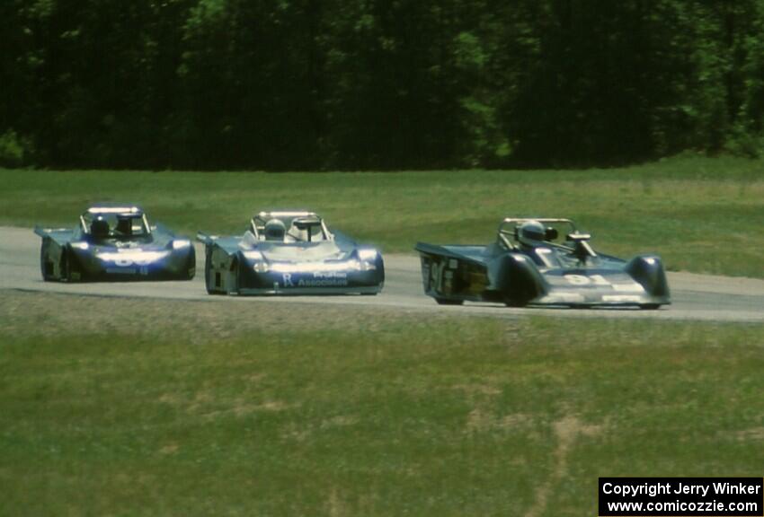 Richard Andison's Tiga SC87 leads Roger Schroer's Tiga SC83 and Rick Katko's Tiga SC84