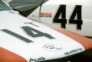 The Group 44 Audi 200 Quattros of (14) Hans Stuck and (44) Hurley Haywood