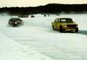 Joe Hauser's SAAB 99 16-valve chased by John Menard's Mazda 323GTX