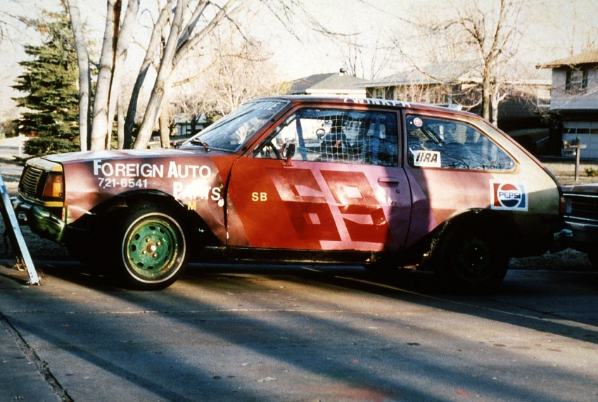 Jerry Winker / Steve Carter Mazda GLC after the car was towed back hone from the event.