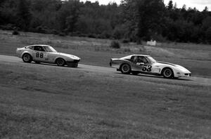 Steve Beard's Chevy Corvette leads Bill Cammack's Datsun 280Z