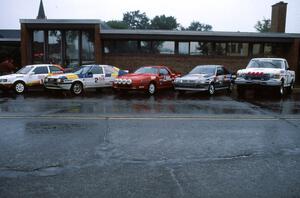 The top five "big dogs" of 1989 rallying lined up at parc expose.