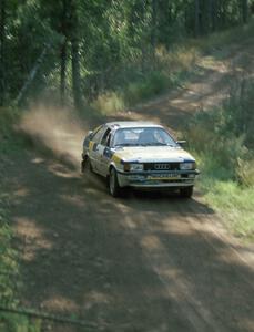 Paul Choiniere / Doug Nerber blast through a fast left-hander in their Audi Quattro.