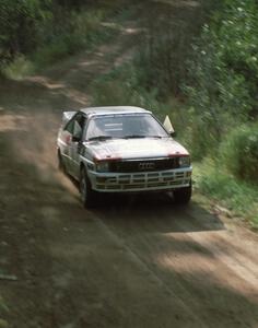 Bruno Kreibich / Jeff Becker in their Audi Quattro roar down Steamboat Road on the west side of the Bunyan.