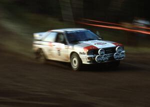 Bruno Kreibich / Jeff Becker in their Audi Quattro took fifth overall, third in open.