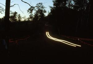 Darkness falls upon the Paul Bunyan State Forest.