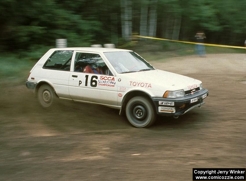 Mark Brown / Tom Burgess drift by in their Toyota FX-16.