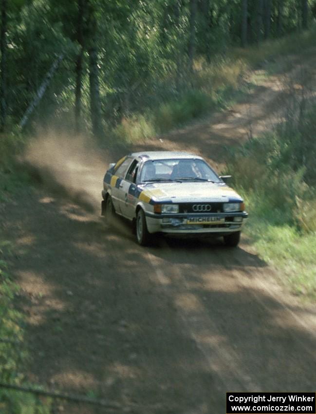 Paul Choiniere / Doug Nerber blast through a fast left-hander in their Audi Quattro.