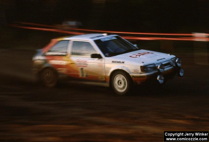 Rod Millen / Tony Sircombe in their Gr. A Mazda 323GTX took the overall and class win.