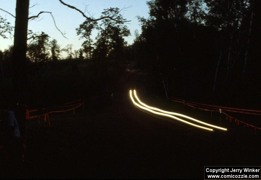 Darkness falls upon the Paul Bunyan State Forest.