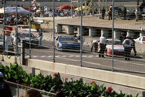 The Top 3: Johnny Benson, Jr.'s Chevy Lumina, Bob Senneker's Ford Thunderbird and Mike Eddy's Pontiac Grand Prix