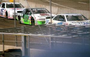 (1) Jay Sauter's Chevy Lumina, (52) Ken Schrader's Chevy Lumina and (15) Glenn Allen, Jr.s Pontiac Grand Prix