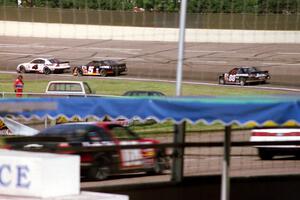 (4)Dave Sensiba's Chevy Monte Carlo, (5)Bryan Reffner's Ford Thunderbird and (88)Mike Eddy's Pontiac Grand Prix