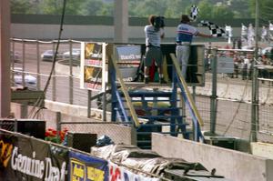 Bobby Gill's Pontiac Grand Prix takes the checkered flag