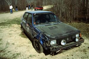 Mark Utecht / Paul Schwerin had to pull their Dodge Omni GLH out of the woods the morning after the event.