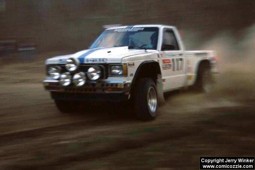 Ken Stewart / Doc Schrader in their Chevy S-10 at the first spectator point on SS1.