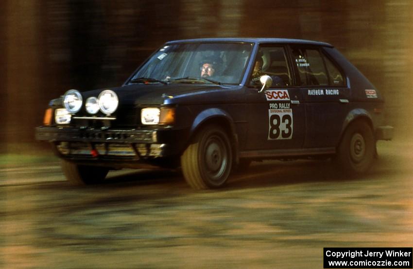 Mark Utecht / Paul Schwerin were fifth overall, 1st in O2, in their Dodge Omni GLH in preparation for STPR three weeks later.