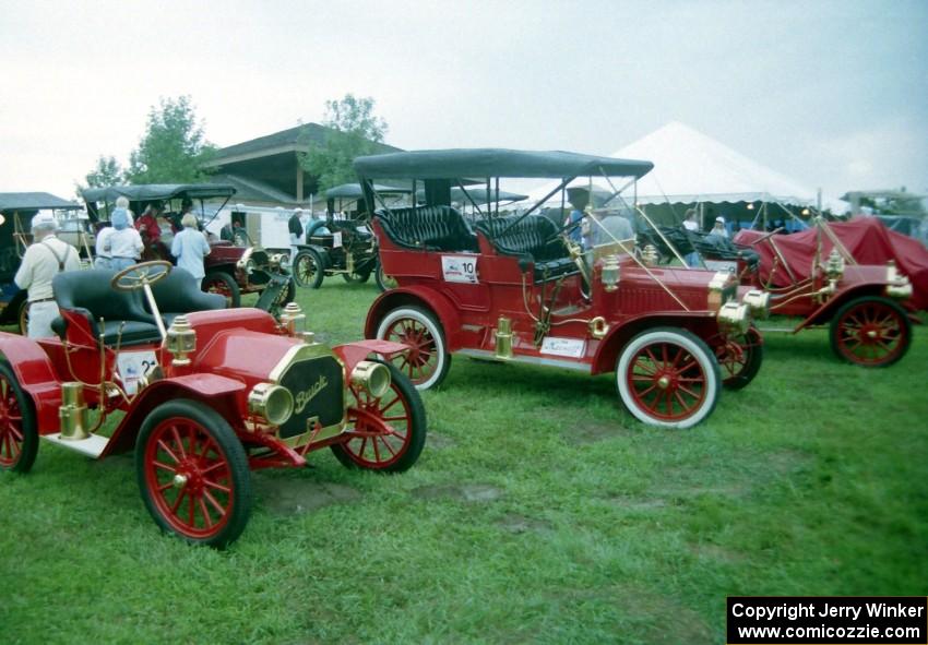 L to R) Walter Burton's 1910 Buick, Jim Laumeyer's 1908 Maxwell and Dave Nyholm's 1909 Maxwell