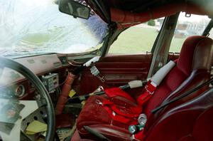 Severe damage to the right-side a-pillar on the Gary Starr / Bill Tifft Dodge Omni GLH.(4)