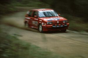 Jean-Paul Perusse / Martin Headland VW Golf Rallye fly down Blue Trail.