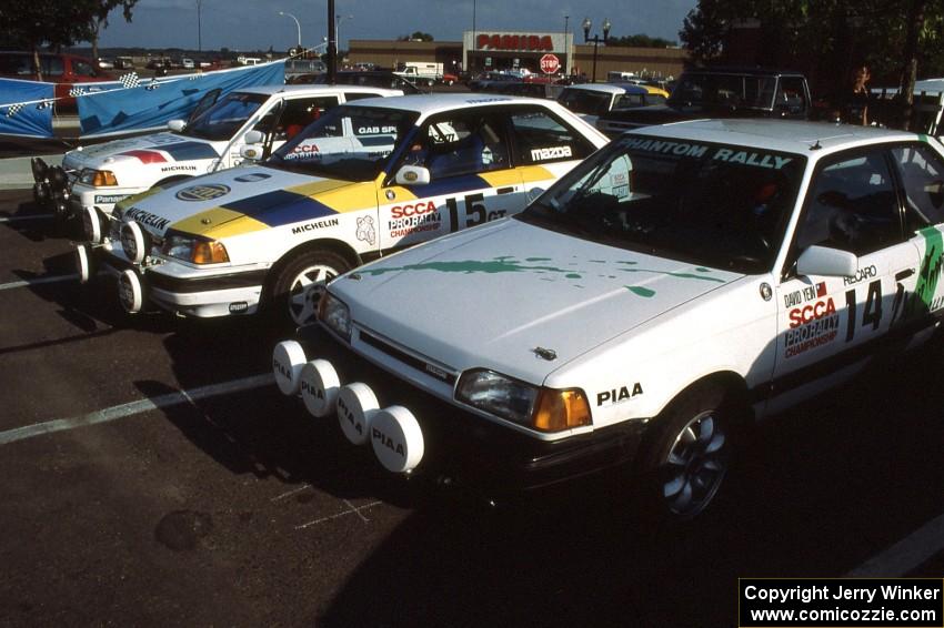 Mazda 323GTX's: 14 Open David Yein / Dave White; 15 PGT Noel Lawler / Charlie Bradley; 16 PGT Shannon Millen / Jean Lindamood