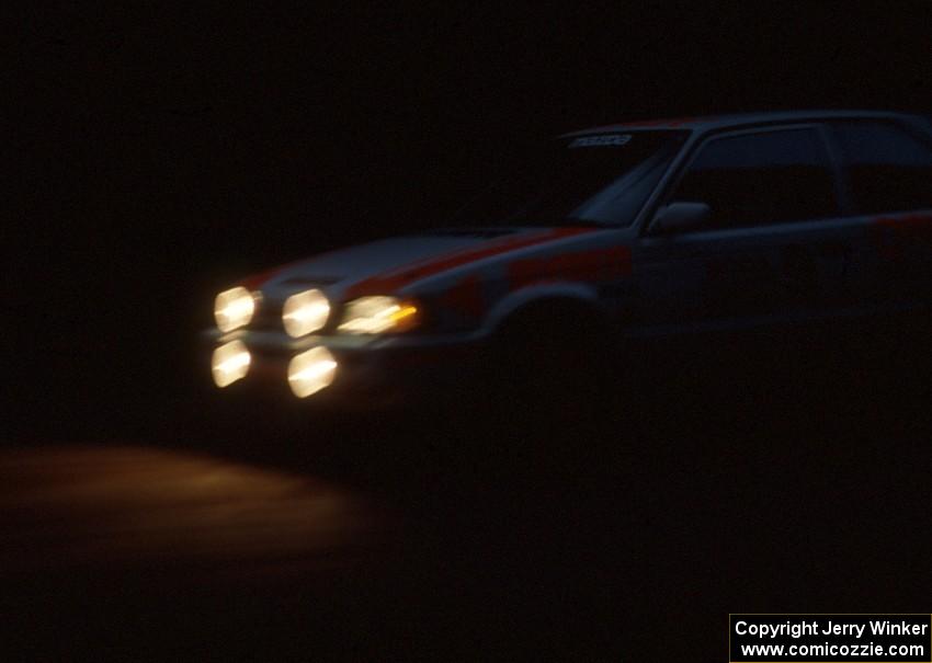 Jeff Zwart / Cal Coatsworth Mazda 323GTX at the spectator point on Friday night.