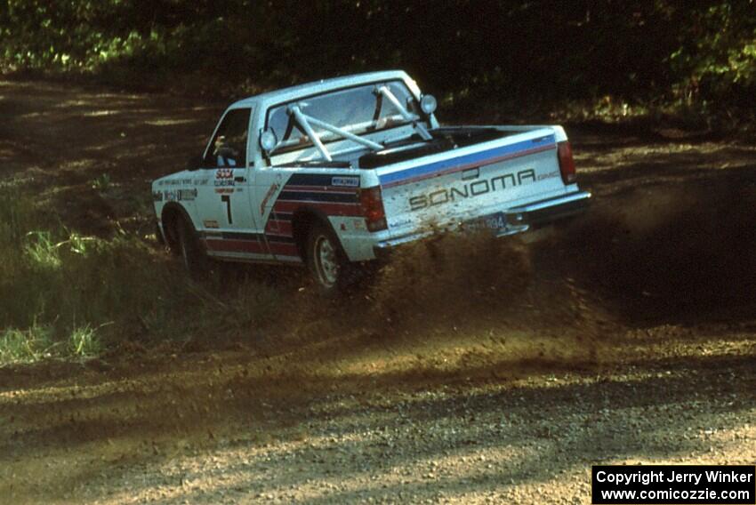 Guy Light / Jimmy Brandt exit out of the hairpin in their GMC Sonoma.