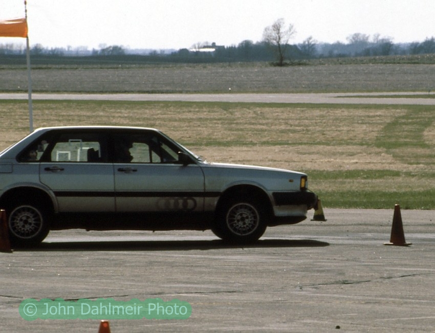 Jerry Winker in John Dahlmeier's H-Stock Audi 4000 Quattro at Owatonna Airport