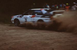 Bruno Kreibich / Jeff Becker kick up dirt at the spectator point in their Audi Quattro.