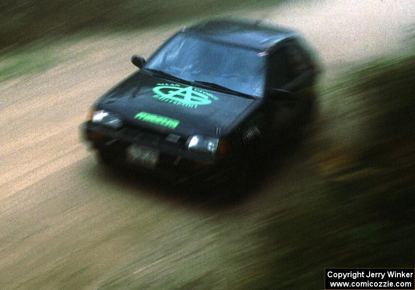 Tom Ottey / Pam McGarvey blast past en route to a class win in their PGT Mazda 323GTX.