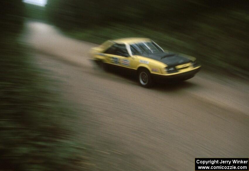 Don Rathgeber / Greg Brown fly past in the Hairy Canary Racing Ford Mustang.