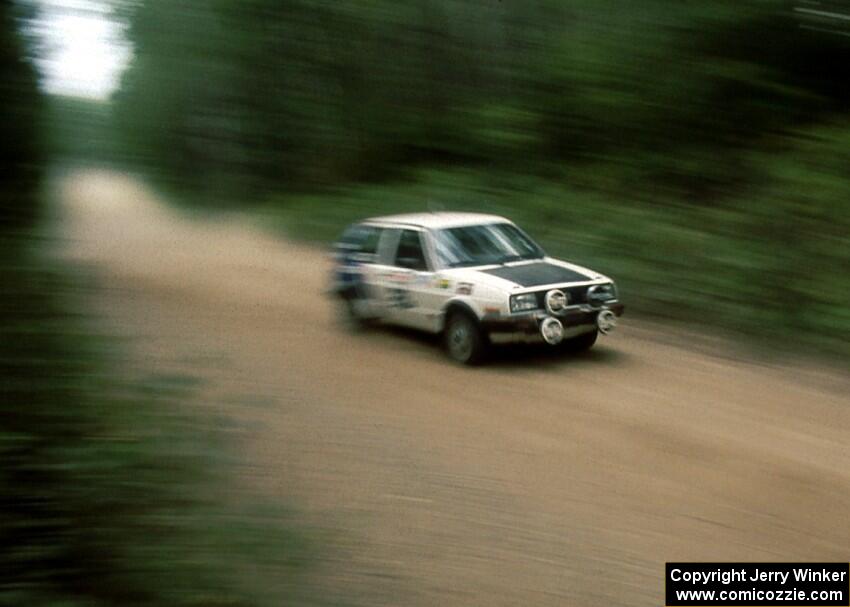 Dick Casey / Martin Dapot Production class VW GTI at speed in the White Earth State Forest.