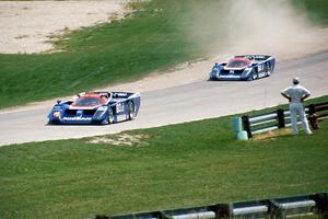 (83) Geoff Brabham / Chip Robinson leads the team car (84) Geoff Brabham / Chip Robinson / Don Devendorf Nissan GTP ZX-T in prac