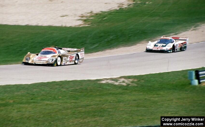 Derek Bell / Steve Bren Porsche 962 and John Nielsen / Davy Jones Jaguar XJR-9